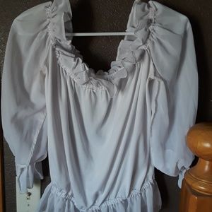 White off shoulder ruffle blouse